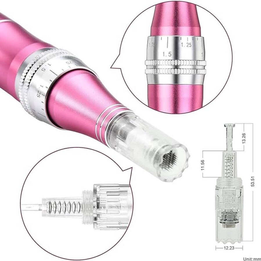 Viatel Draadloze Derma Pen Inclusief 2 GRATIS cartridges Elektrische Microneedling Derma Pen Schroef Micro Naald Derma Pen Professionele Kit Micropen