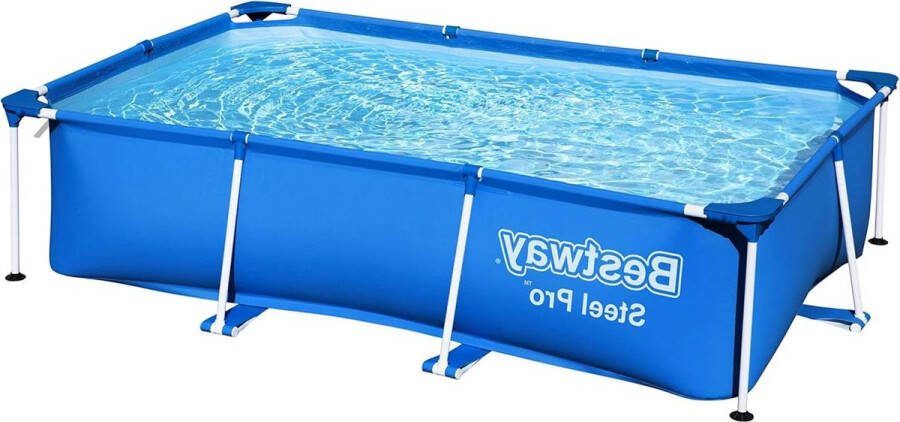 Vierkant Steel Pro Frame Pool 259 x 170 x 61 cm blauw zwembad opzetzwembad