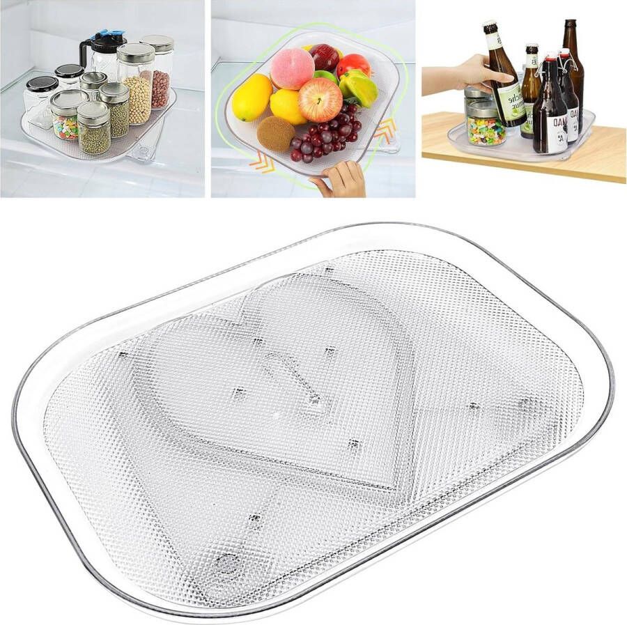 Vierkante Clear Lazy Susan Draaitafel Organizer Opslag voor Koelkast Kast Tafel Bijkeuken Aanrecht (1567 x 1173 x 126)