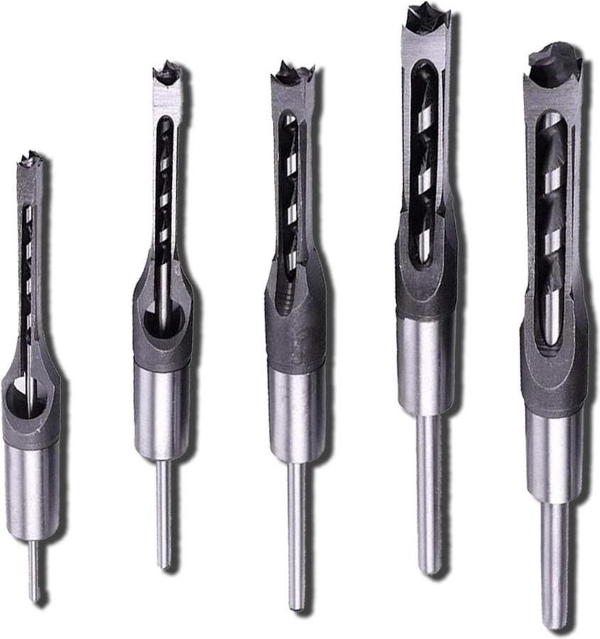 Vierkante Gat Boor Sets Houtbewerking Vierkante Boor Set HSS Hout Mortising Beitel Countersink Bits DIY Gat Opening Boring Tools 6.4mm 8mm 9.5mm 11mm 12.7mm