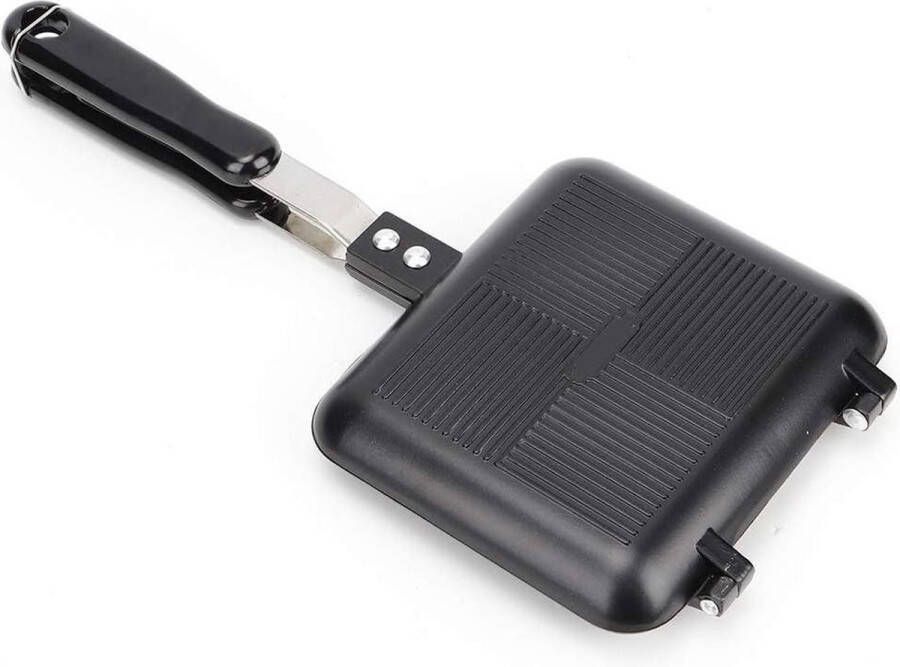 Vierkante Koekenpan Dubbelzijdig Sandwich Maker Anti-aanbak Kookpan 16x14 cm Multifunctionele Bakpan voor Broodrooster Omelet