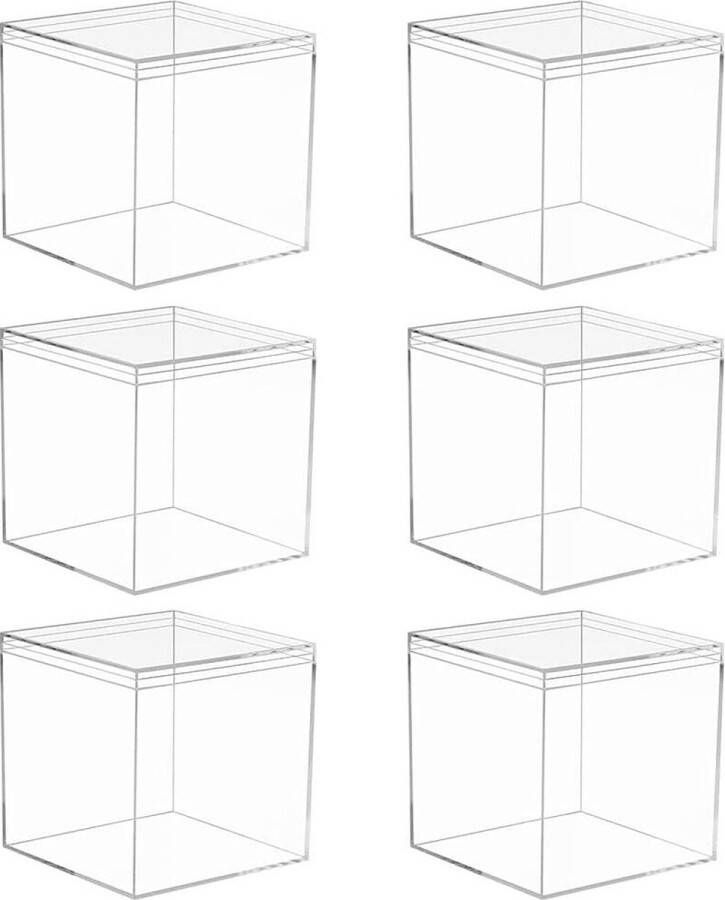 Vierkante Opbergdoos 10 CM Compacte Bewaardoos Vierkante Organizer Handige Opbergbox Voor Kleine Items Duurzame Kunststof Opslagdoos Stapelbare Opslagcontainer Praktische Opbergoplossing Multifunctionele Opbergkist