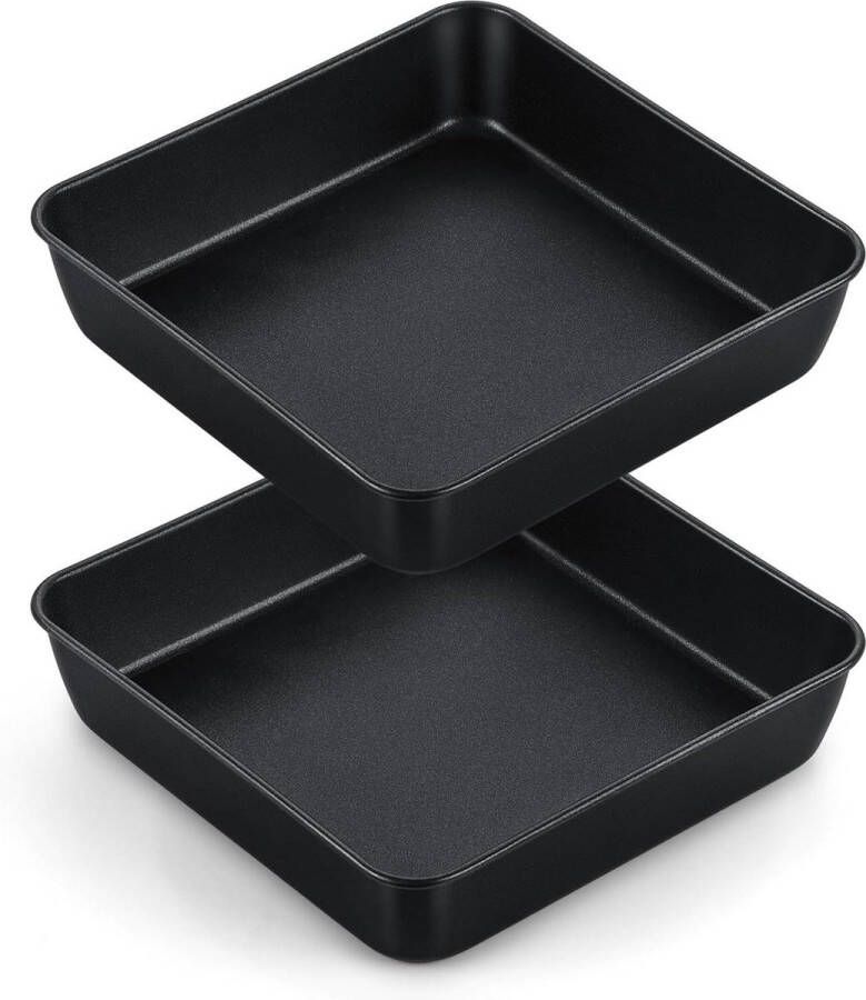 Vierkante ovenschaal set van 2 met antiaanbaklaag roestvrij staal taartvorm voor cake en brownies roosteren duurzaam en roestbestendig