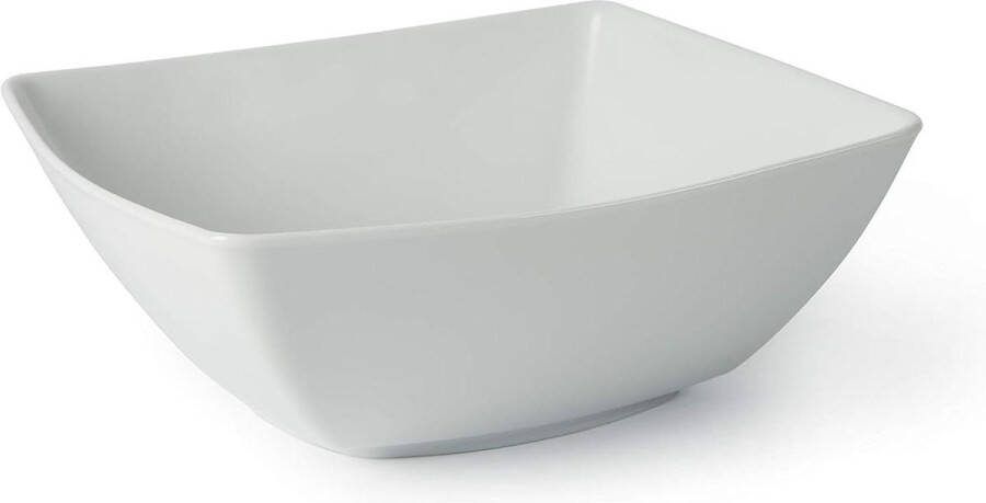 Vierkante saladeschaal porselein wit 23 x 23 cm Groot formaat eco-friendlyeschalen van White Home