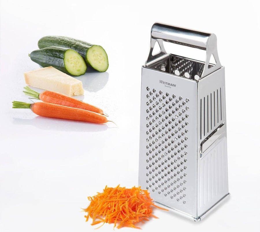 Vierzijdige rasp met schuifsluiting 4 snij- en raspvlakken roestvrij staal Quattro zilver 11382270 hoogte 264 cm Cheese Slicer