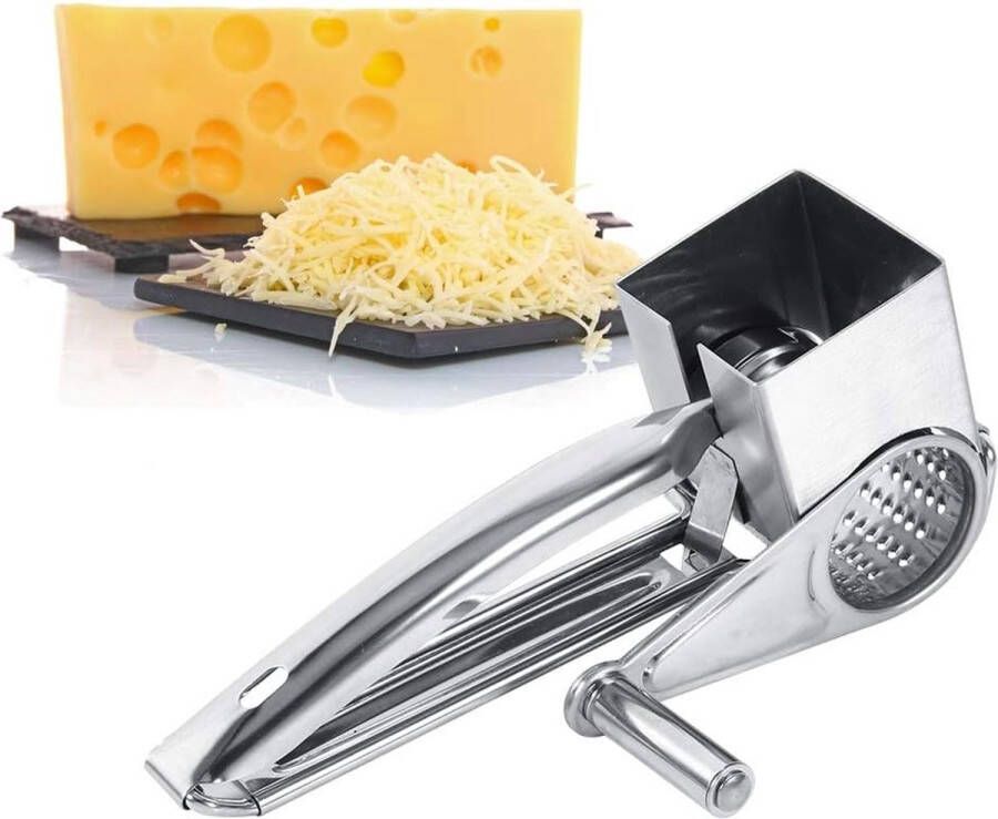 VIFERR Kaasrasp Multifunctionele Keuken Craft Rotary Rvs Kaasrasp 1 Drums Slice Shred Tool met Crank