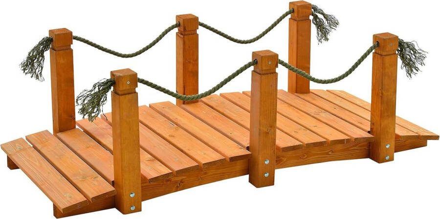 Vijverbak Massief Grenenhout Tuinbrug 152 x 67 x 50 cm GASPO 49086-2 Bouwpakket Vijverbak