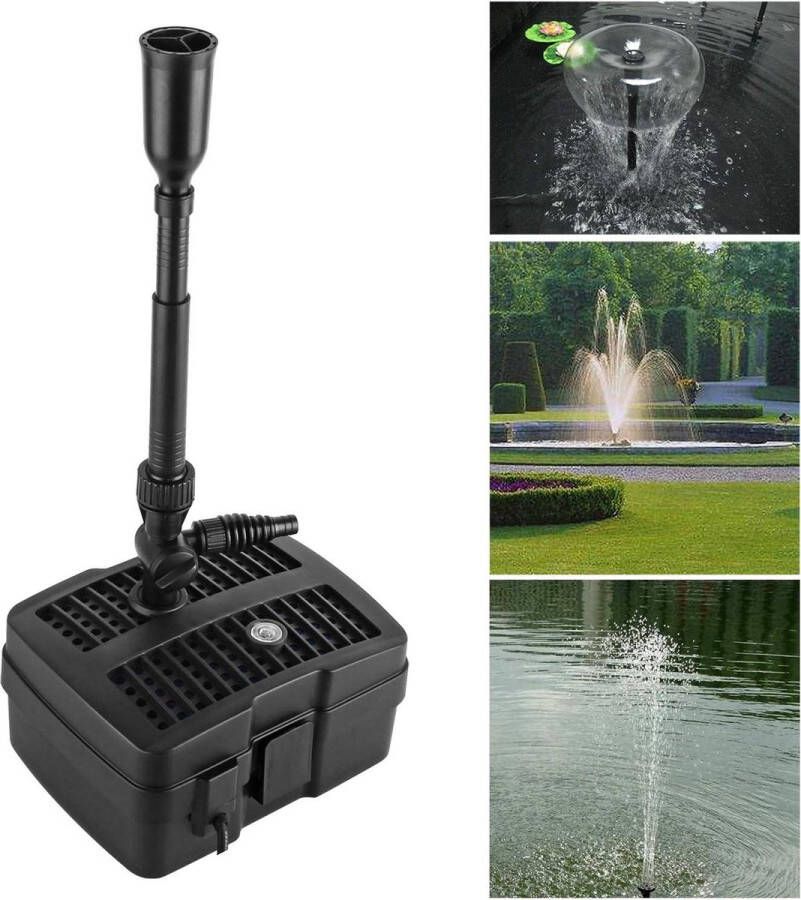 Vijverfilter 4 in 1 Pond Pomp Fontein Filter met UV Clarifier 9W 1000l-h en 10m Power Kabel Tuin Fontein Ontwerp (5 W 1000 l-h) Vijverfilter