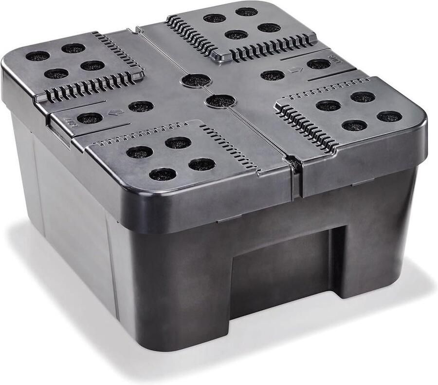 Vijverfilter Filterbox XL incl. filtersponzen voor zonne-vijverpompen tuinvijver-pomp 101732 Vijverfilter