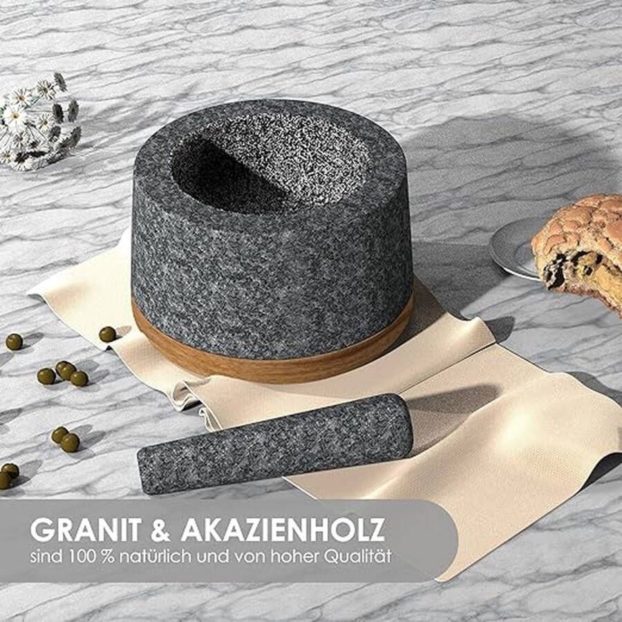 Vijzel en stamper Mortar and Pestle Grinder Bowl with Rod Hammer Sauce Garlic Pestle Hand Grinder Crusher Kitchen Gadgets Seasoning