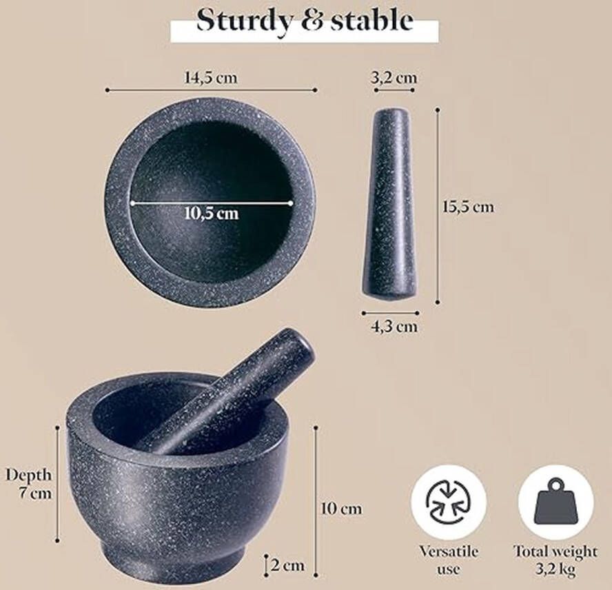Vijzel en stamper Mortar and Pestle Grinder Bowl with Rod Hammer Sauce Garlic Pestle Hand Grinder Crusher Kitchen Gadgets Seasoning