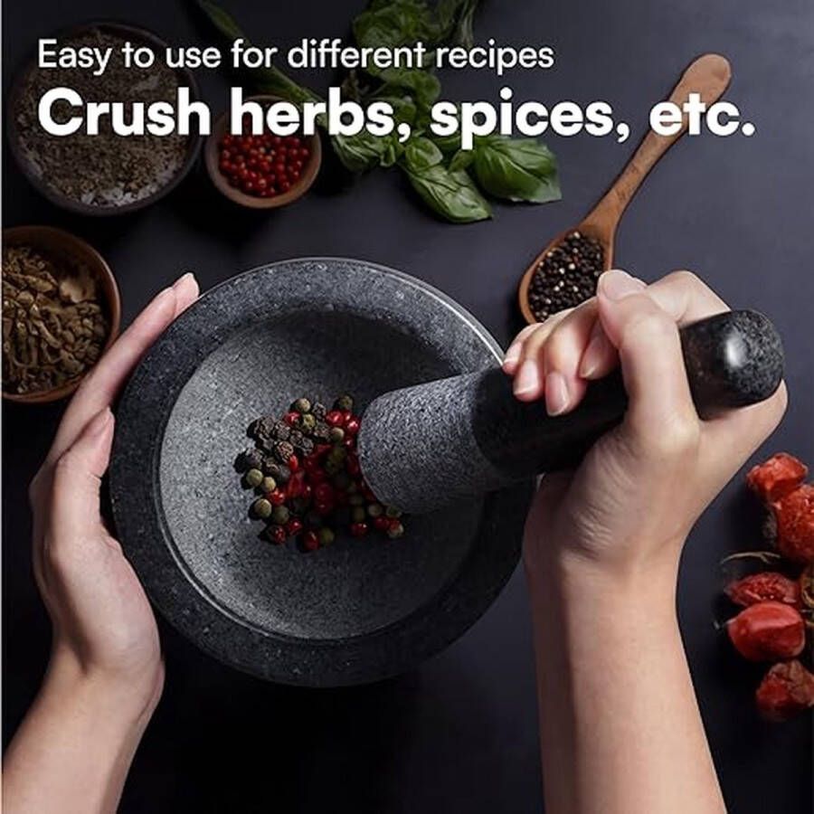 Vijzel en stamper Mortar and Pestle Grinder Bowl with Rod Hammer Sauce Garlic Pestle Hand Grinder Crusher Kitchen Gadgets Seasoning