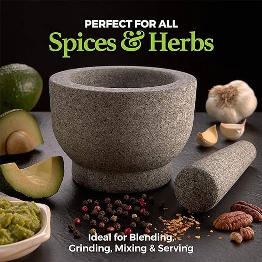 Vijzel en stamper Mortar and Pestle Grinder Bowl with Rod Hammer Sauce Garlic Pestle Hand Grinder Crusher Kitchen Gadgets Seasoning