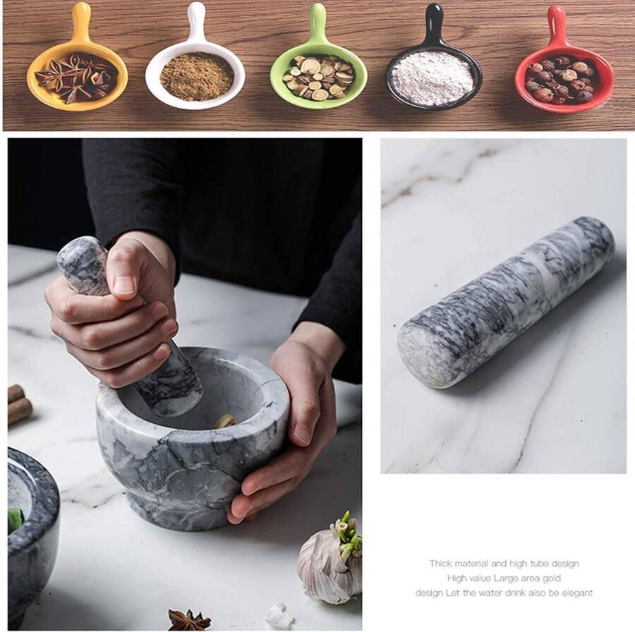 Vijzel en stamper Mortar and Pestle Grinder Bowl with Rod Hammer Sauce Garlic Pestle Hand Grinder Crusher Kitchen Gadgets Seasoning