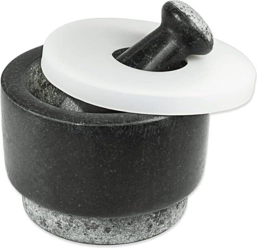 Quality King Mortar with Pestle Large Granite Mortar with Club End Granite Mortar Spice Mortar with Club End Can Be Used on Both Sides