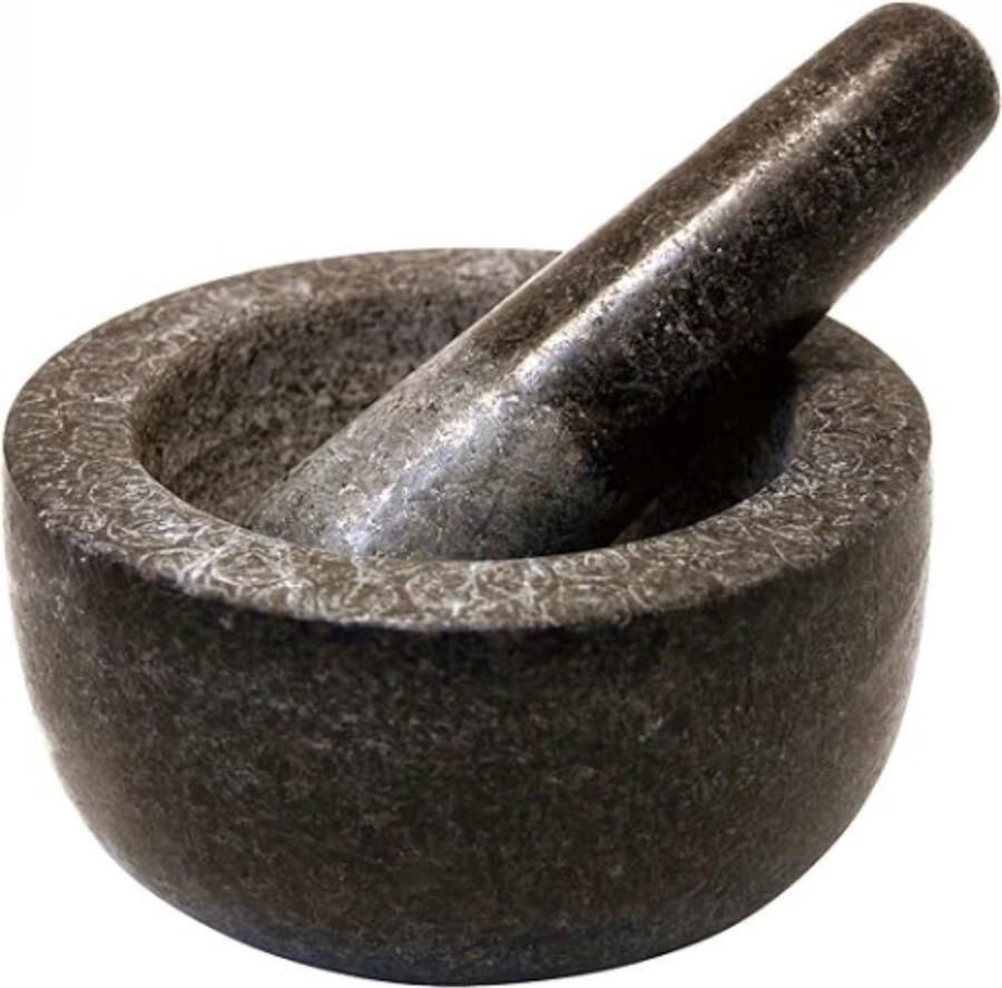Vijzel met Stamper Voor Kruidenmixen Voor Specerijen Keuken Accessoires 14 x 14 x 14 CM Graniet Grijs