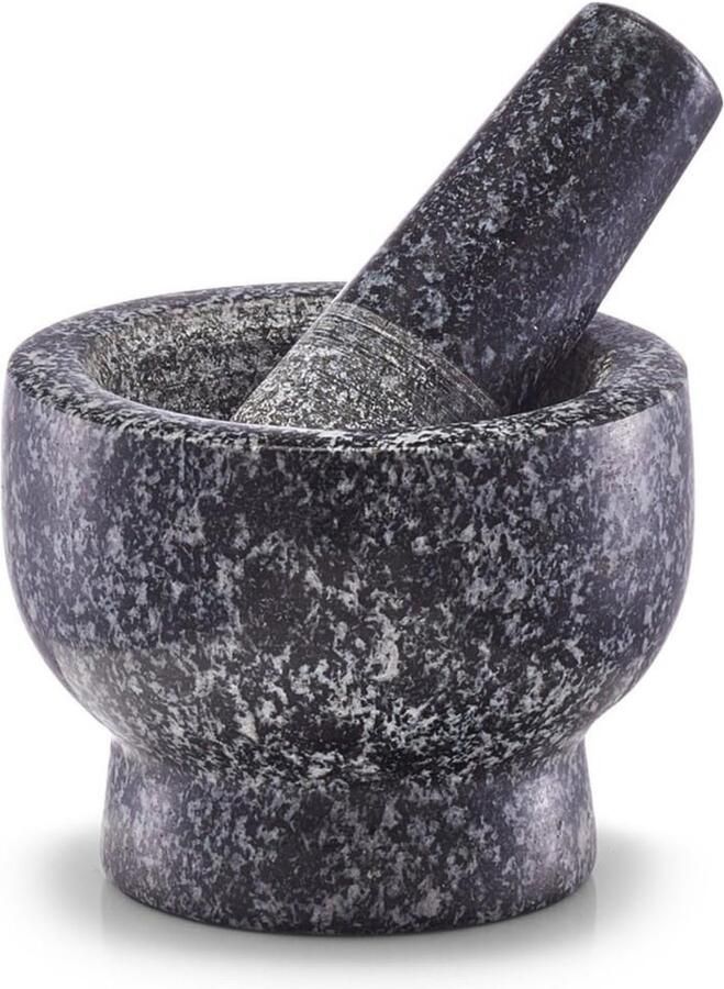 Vijzel met Stamper Voor Kruidenmixen Voor Specerijen Keuken Accessoires 9 x 9 x 6.5 cm Graniet Zwart