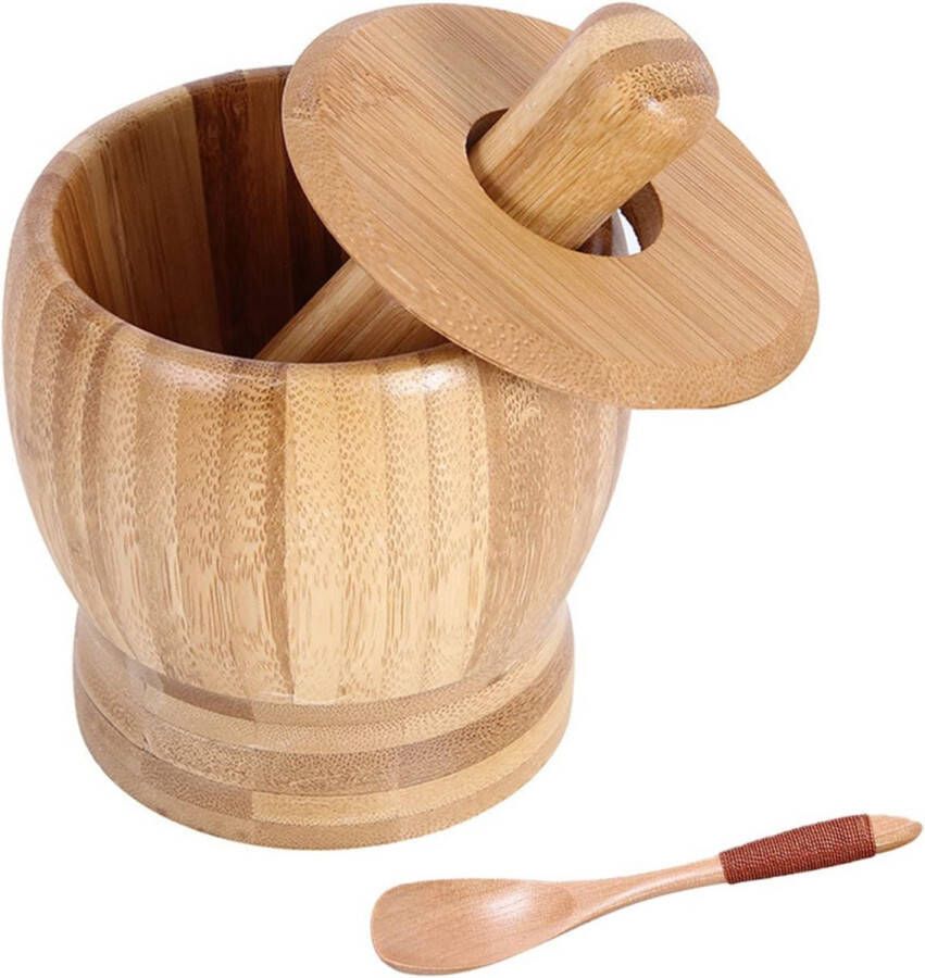 Vijzel met Stamper Voor Kruidenmixen Voor Specerijen Keuken Accessoires Elegant Hout