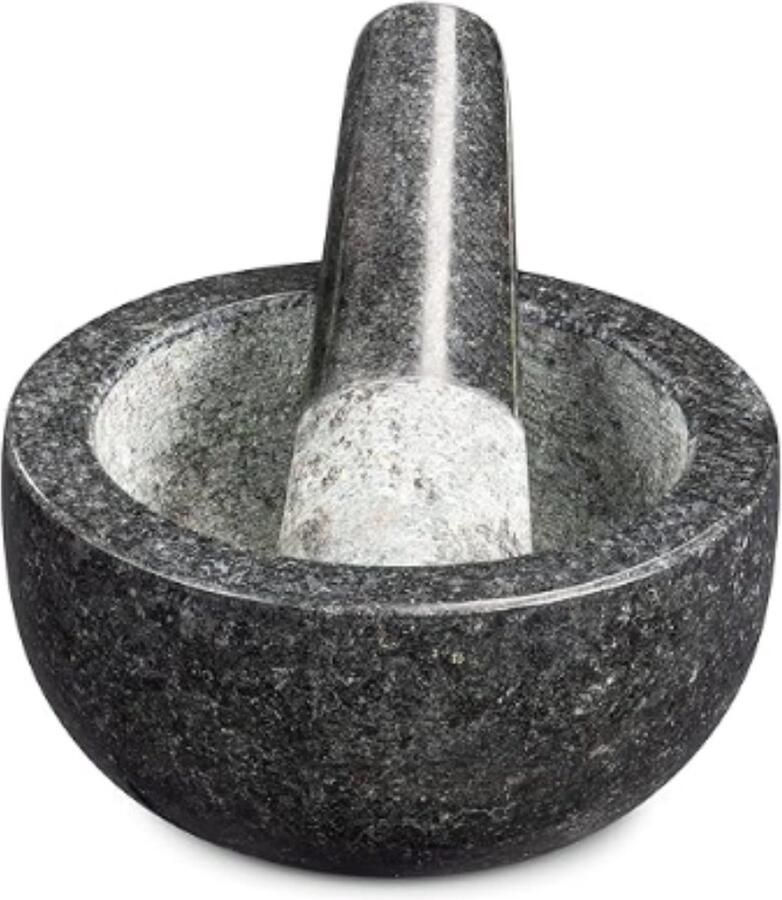 Vijzel met Stamper Voor Kruidenmixen Voor Specerijen Keuken Accessoires Graniet Zwart