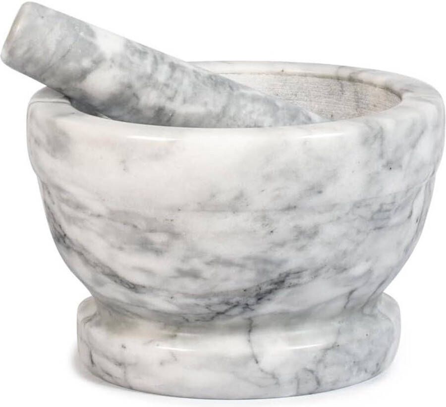 Vijzel van marmer wit 18 cm met stamper