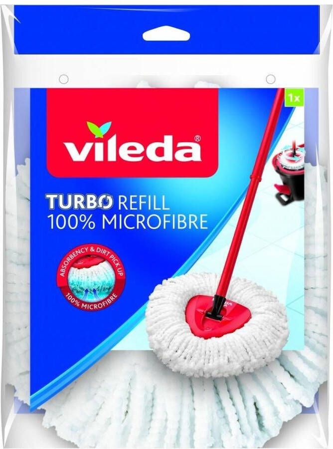 Vileda Turbo Classic 100% microfibre Vervanging 1 per verpakking Geschikt voor alle centrifugesystemen van Vileda Voor harde vloeren