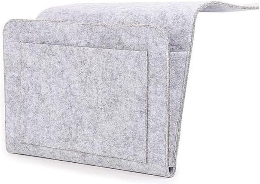 Vilten opbergtas voor het nachtkastje bankorganizer tas om op te hangen aan het nachtkastje organizer voor thuis bedhek bank stapelbedden (grijs)