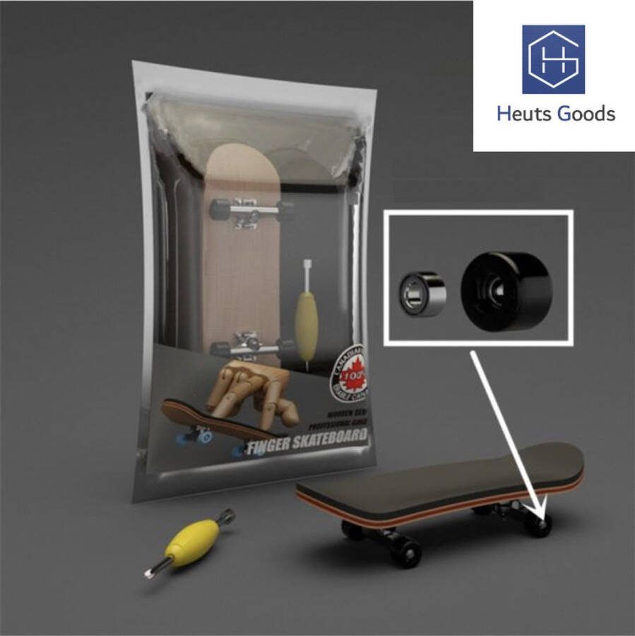 Vinger Skateboard Fingerboard Mini Skateboard Kan Kantelen 5 Lagen Hoge Kwaliteit Zwart