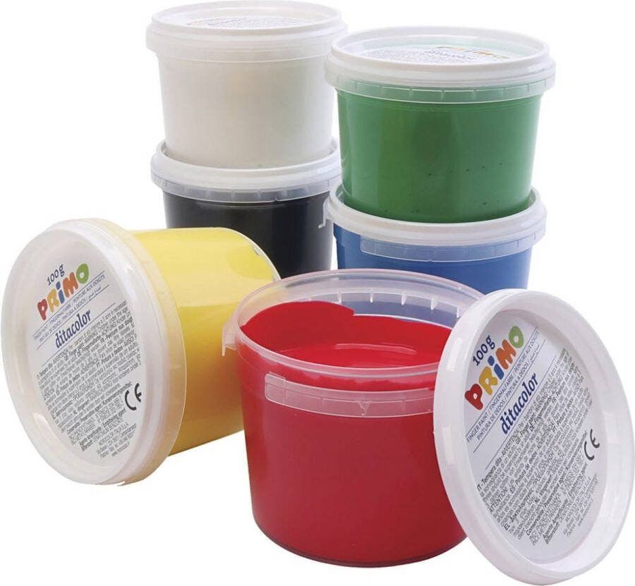 Vingerverf Kleuren Primo 6x100 ml