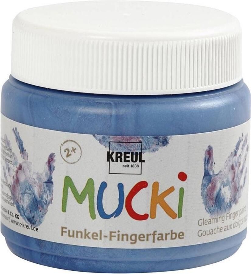 Vingerverf Metallic Blauw Kreul Mucki 150ml