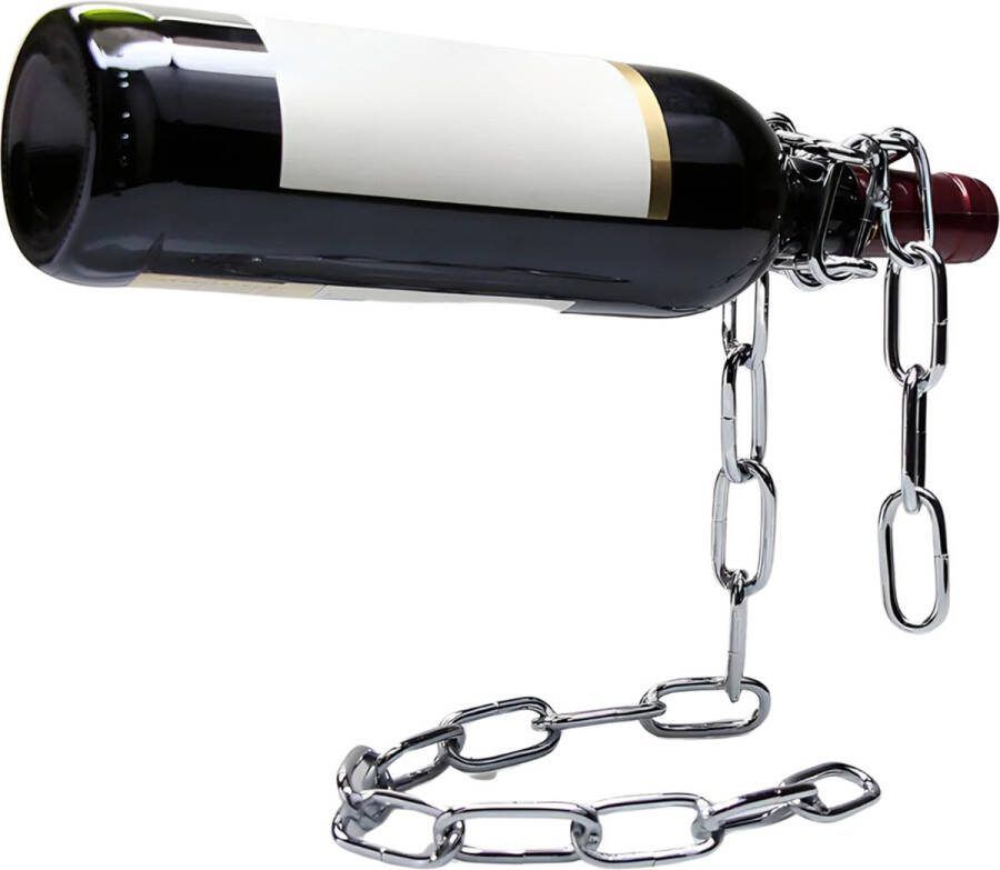 Vinofloatique Zwevende Flessenhouder Ketting Magische Wijnfleshouder Zilver