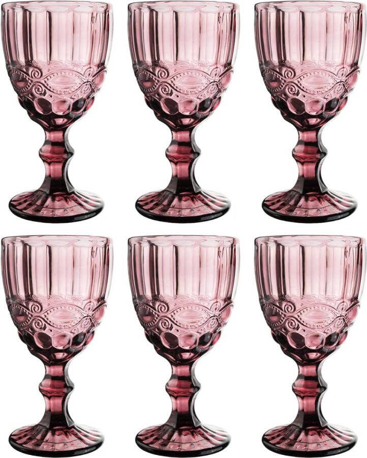 Vintage 6-delige set boogwijnglazen glazen wijnglazen ijsbeker waterglas longdrinkglas waterkan