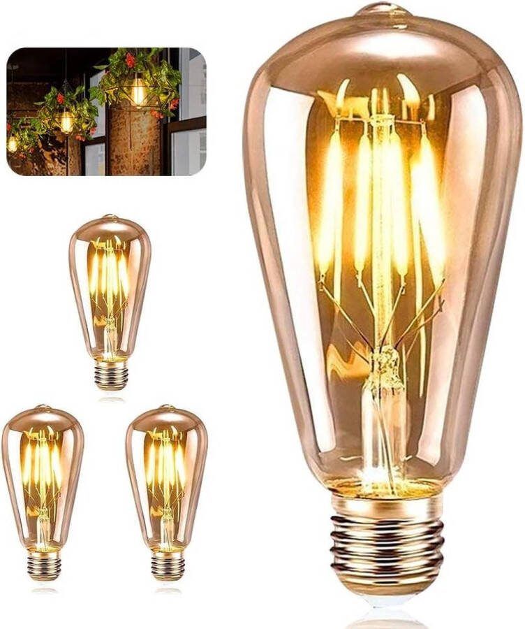 Vintage decoratieve LED-lamp ST64 4W E27 warmwit 3 stuks