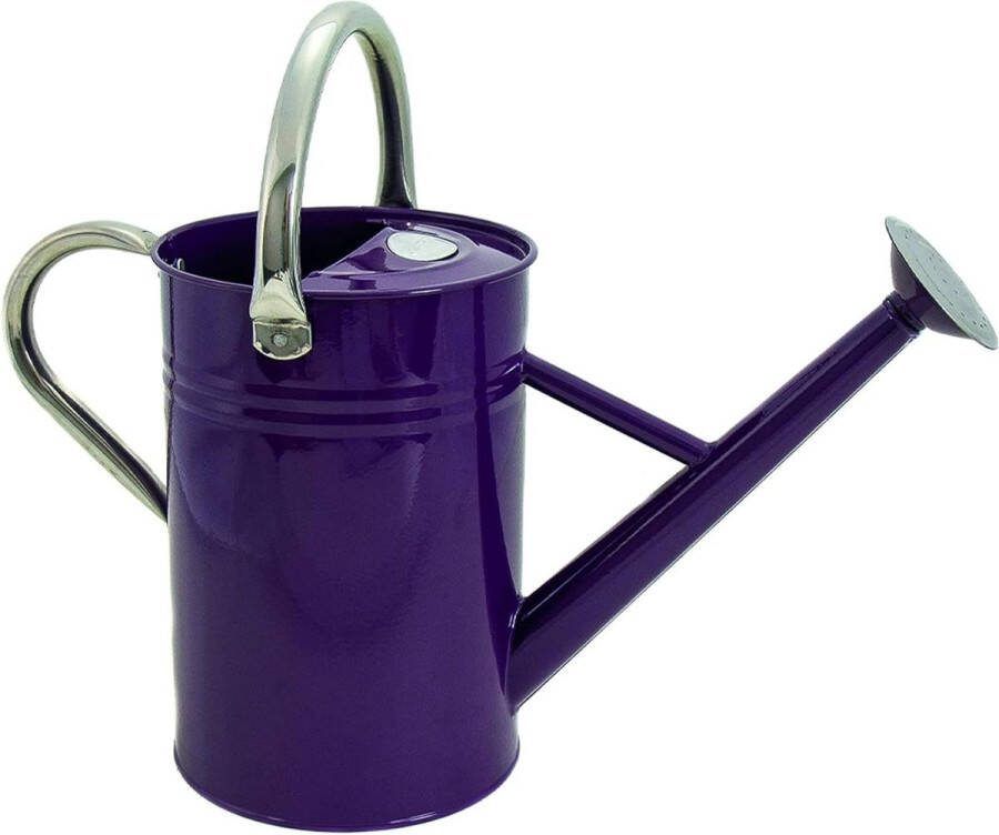 Vintage gieter in violet 45 liter verzinkte stalen kan voor dagelijks gieten met klassieke Engelse stijl 2 handgrepen