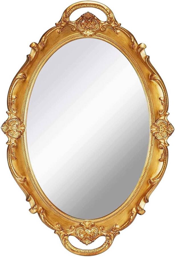 Vintage spiegel kleine wandspiegel hangspiegel 36 8 x 25 4 cm ovaal goud