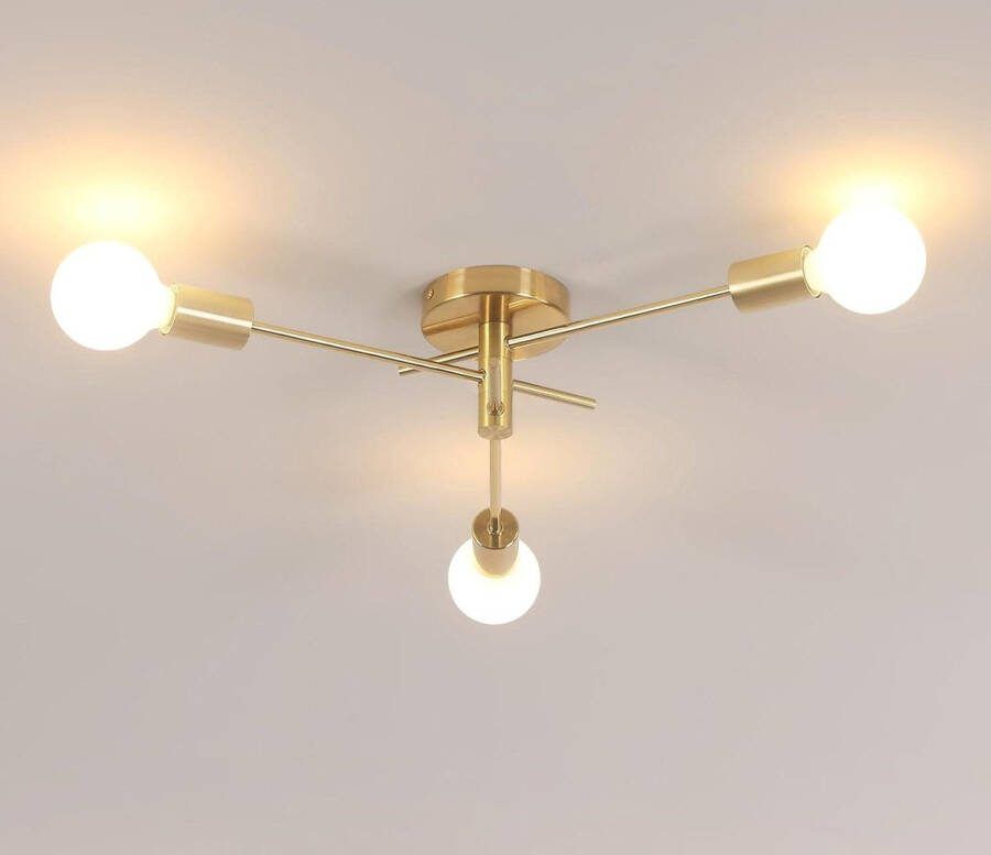 Vintage Sputnik Kroonluchter Industriële Plafondlamp met 180 Rotatie Goudkleurig Metaal Woonkamer Keuken Eetkamer Slaapkamer