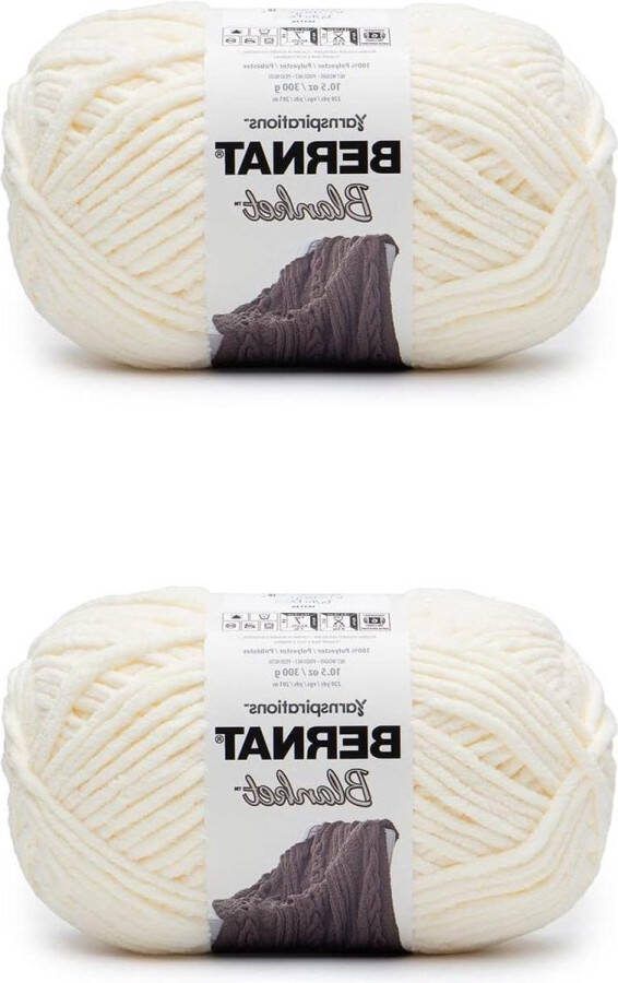 Vintage witte garen deken 2 Pack van 300g 10.5oz Polyester 6 Super volumineus 220 Yards Breien-haken