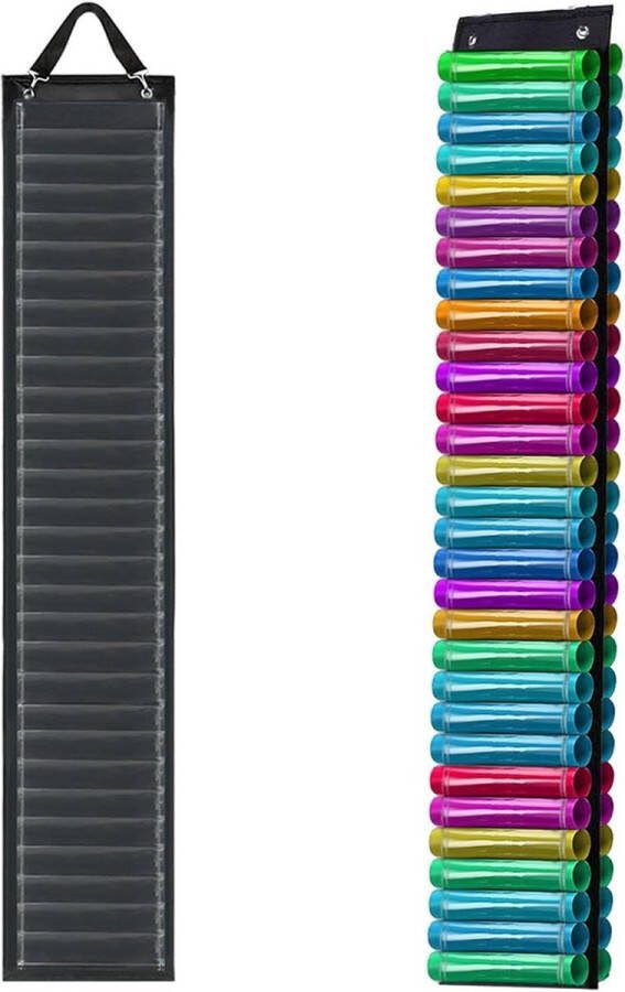 Vinyl rolhouder opbergrek met 60 vakken handwerk opbergrek handwerk kamer muur hangende organizer opslag boven de deur Opbergrek