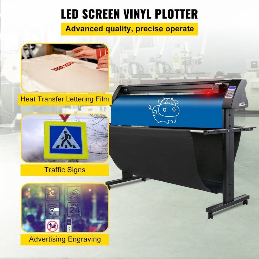 Vinyl Snijplotter 1350 mm Snijplotter Vinylsnijder Led Vinyl Cutter Semi-automatisch Ingebouwd Optisch Oog voor Lasergeleiding Compatibel