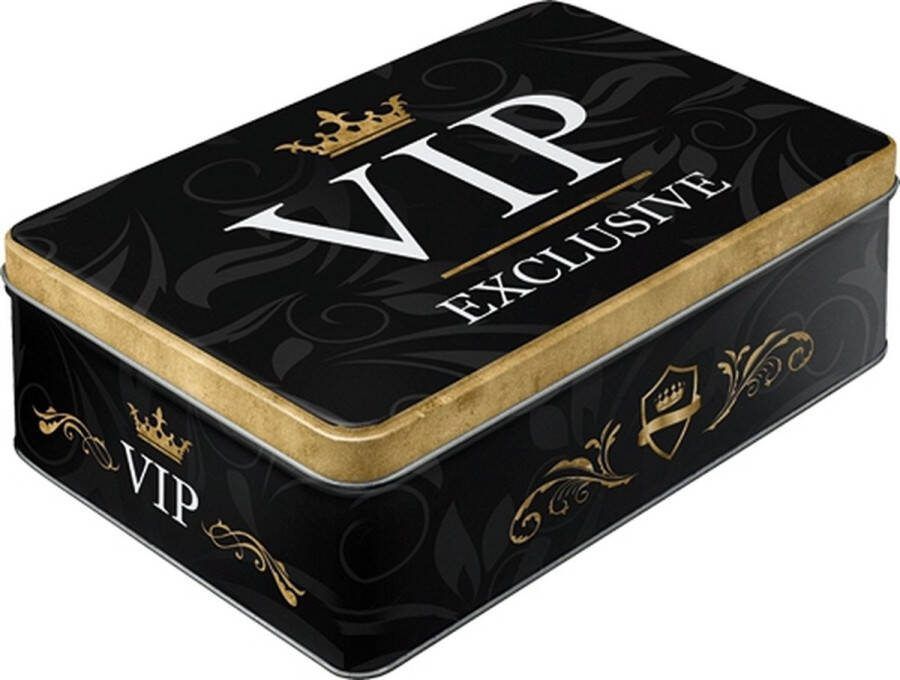 Merkloos Bewaarblik opbergblik VIP Exclusive metaal 23 x 16 x 7 cm zwart 2 5 liter Voorraadblikken