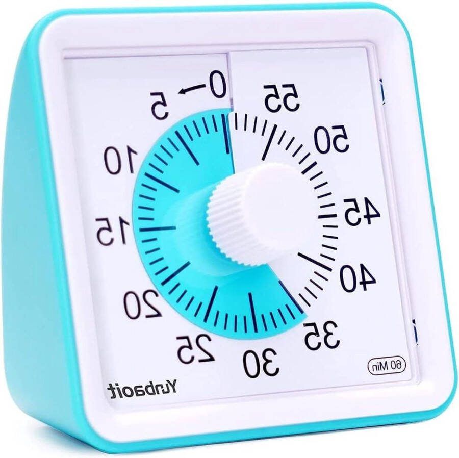 Visuele Analoge Timer Stille Countdown Clock Time Management Tool voor kinderen en volwassenen (blauw) met Yunbaoit Kookwekker analoog