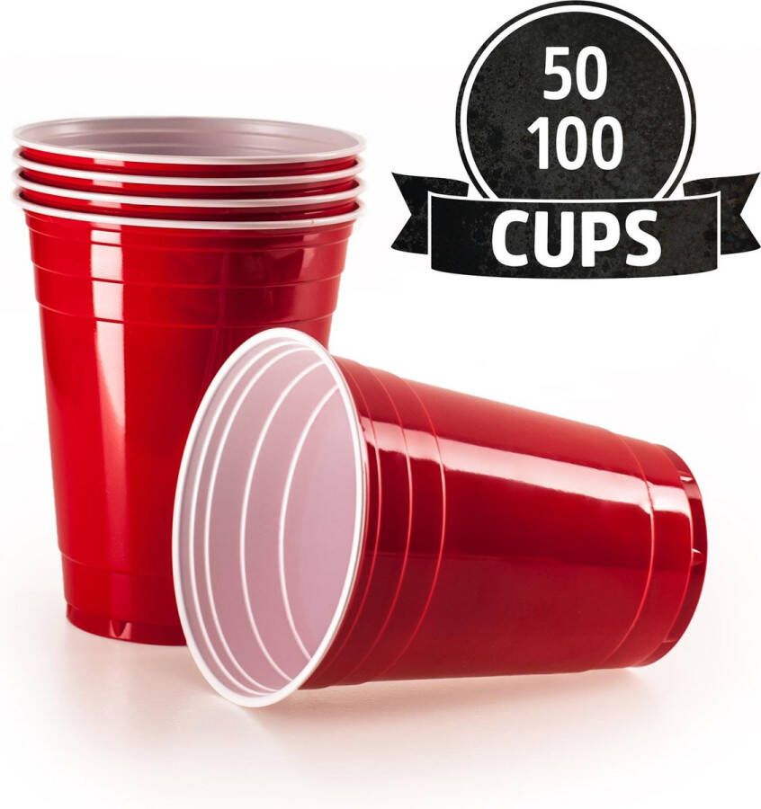 Vivaloo 50 stuks Red Cups Party Cups 473 ML Beer Pong Drankspel