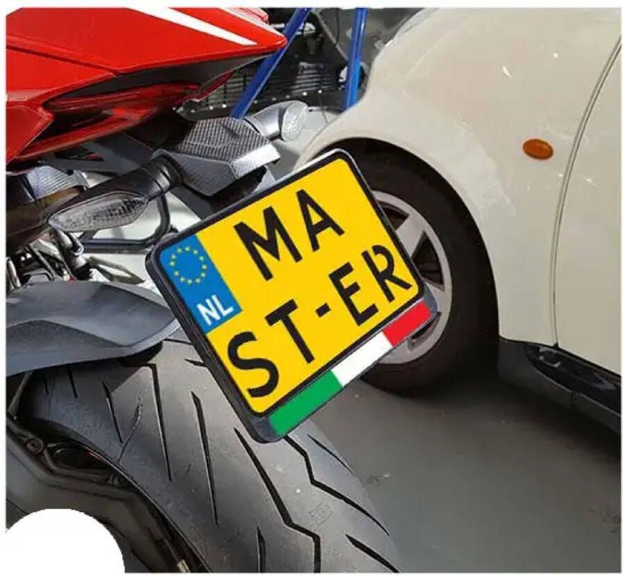 Vlag Italië Kenteken Sticker Motor Set van 2 Stickers