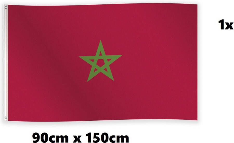 Vlag Marokko 90cm x 150cm Landen Maroc national EK WK voetbal hockey sport festival thema feest