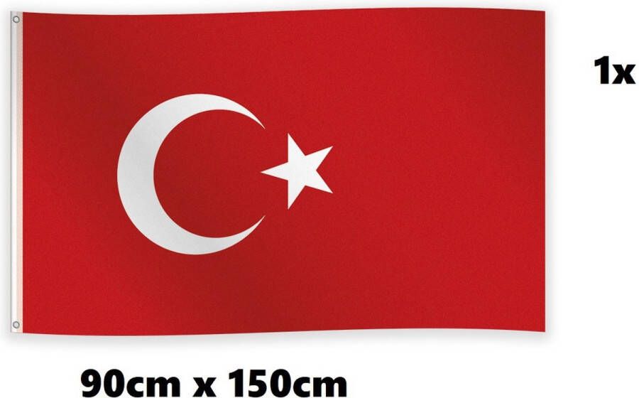 Vlag Turkije 90cm x 150cm Landen Turks national EK WK voetbal hockey sport festival thema feest