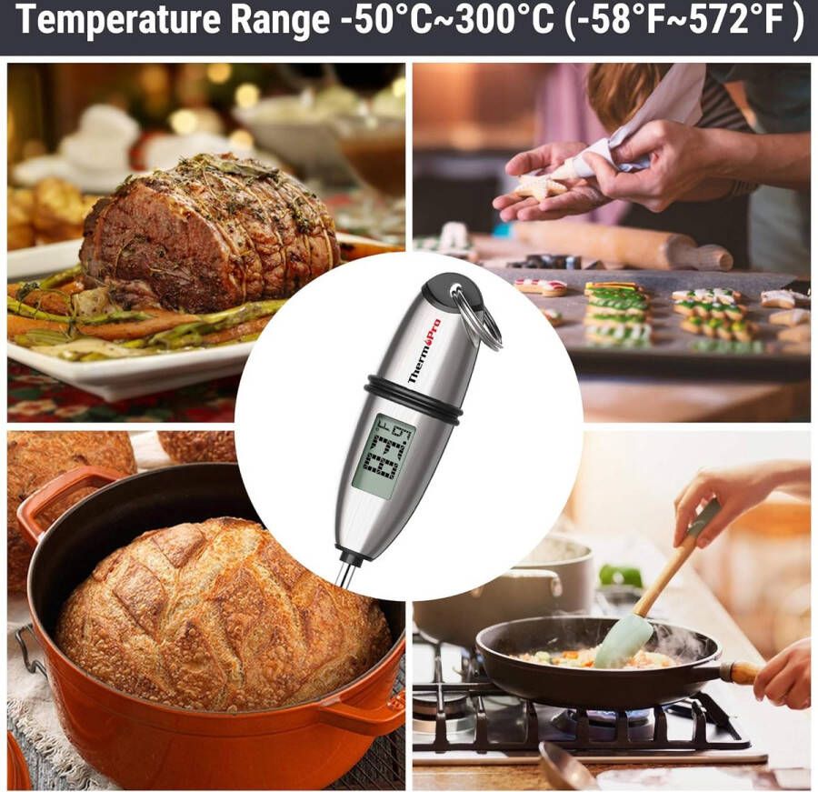 Vlees Thermometer Digitaal Koken Voedsel Thermometer met Super Lange Sonde voor Grill Snoep Keuken BBQ Smoker Oven Olie Melk Yoghurt Temperatuur