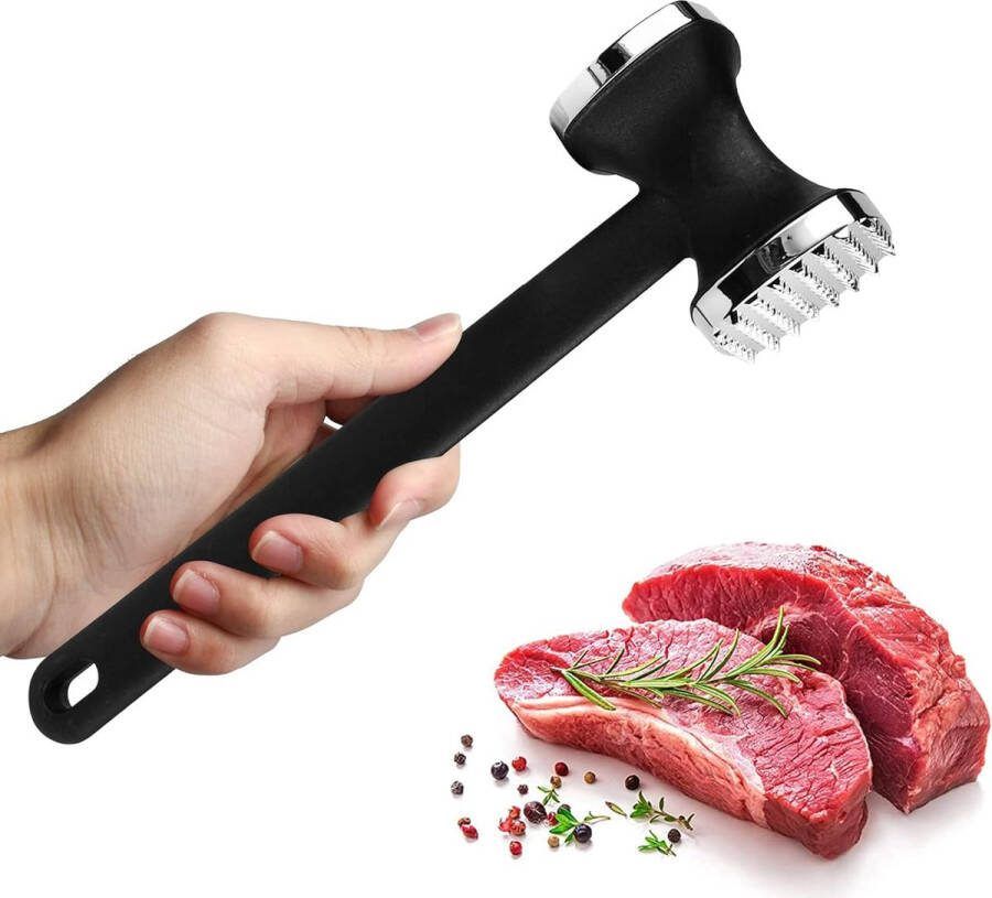 Vleeshamer roestvrij staal vleeshamer vaatwasmachinebestendig keukengerei: professionele metalen vleeshamer voor kippendijen houder beefer steak snijhamer vleesplateerder geschenken