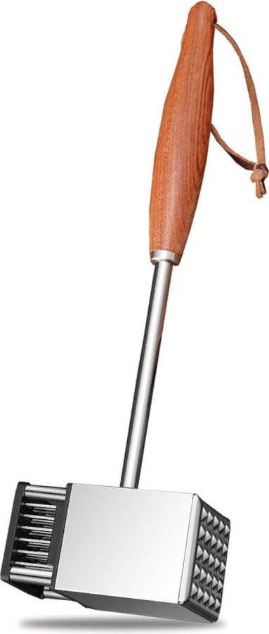 Vleeshamer roestvrijstalen vleesklopper dubbelzijdige anti-aanbaklaag vleeshamer automatische terugslaghamer met antislip handgreep voor steak kip knoflook