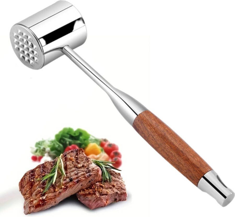 Vleeshamer Vleesvermalser Vleespletter Vleesklopper Kip Rund Varken Bbq Accesoires Meat Hammer Houten Handvat