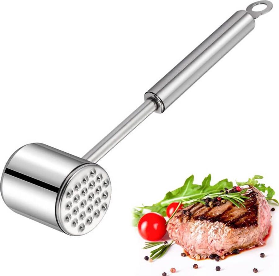 Vleesklopper 304 roestvrij staal vleeshamer platteerijzer vaatwasmachinebestendig dubbelzijdige hamer zeer geschikt voor bakkebaars ribjes steaks enz