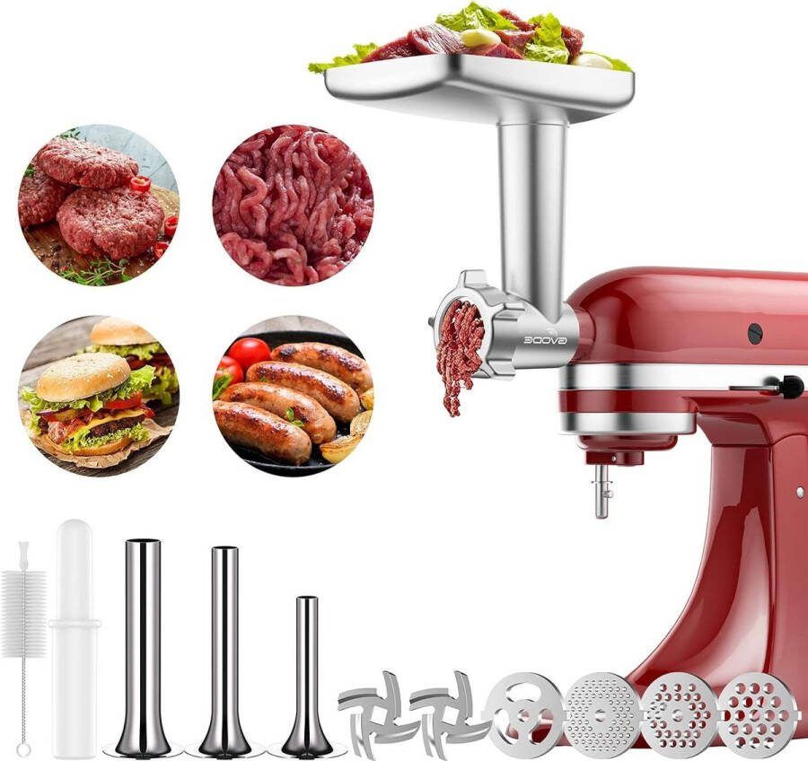 Vleesmolen Attachment Worst Vullende Hoorns Slijpmessen Slijpschijf Reinigingsborstel Accessoires voor KitchenAid Stand Mixer Vleesmolen
